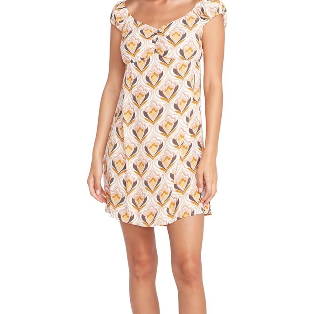 Women's Yellow Patterned Dress
